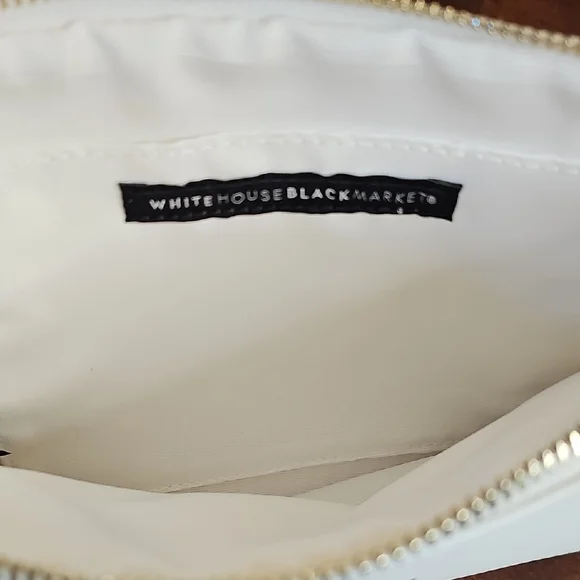 NWT White House Black Market Floral Studded Wristlet Clutch White, Purple - Picture 8 of 9